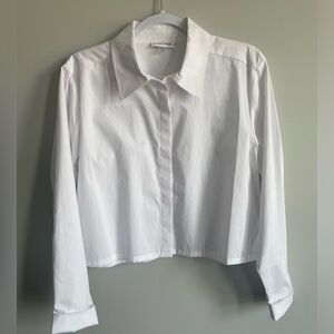 Cropped White Calvin Klein Button Up